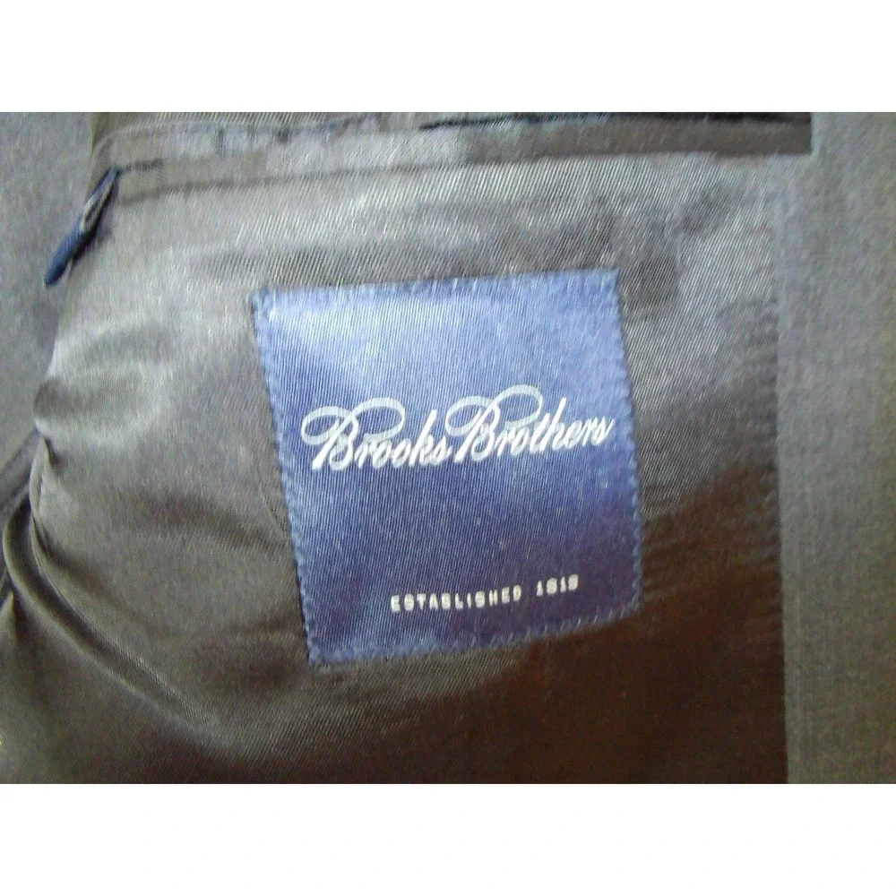 Brooks Brothers 100% Worsted Wool Blazer Jacket‎ Black Sz 43 L Union Made USA